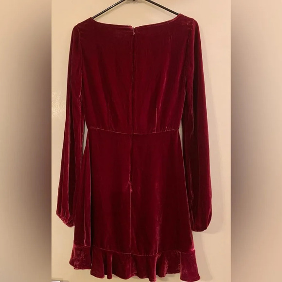 FOR LOVE AND LEMONS Velvet Mini Dress in Raspberry - Picture 6 of 10